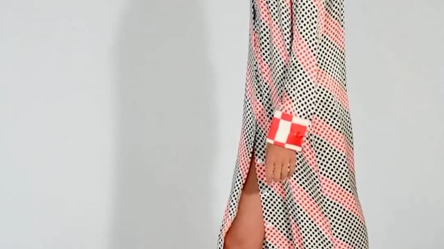 Silk shirt dress Red & Black Polka Dots