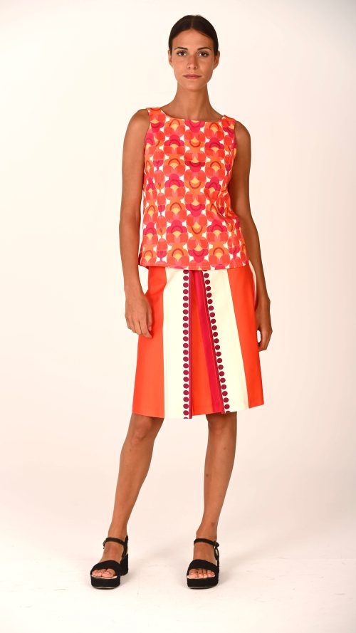 Red Rainbow striped skirt