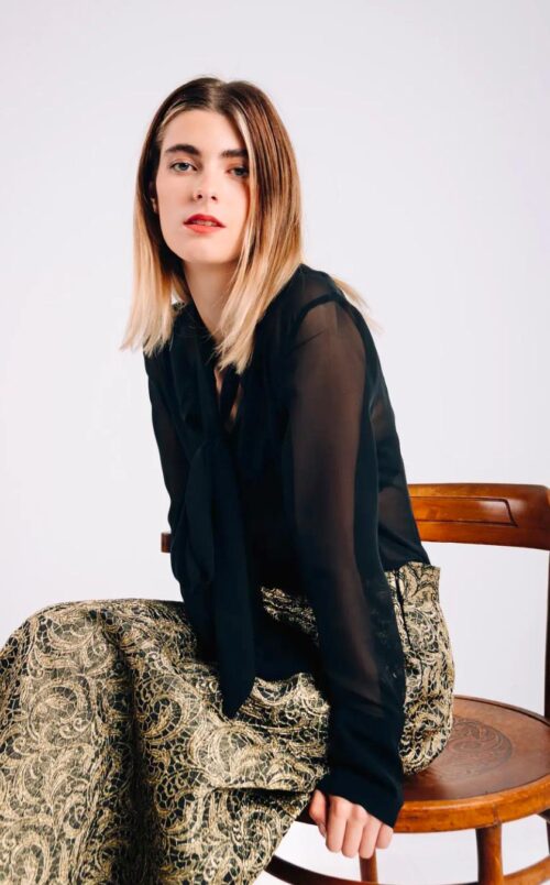 BLACK CHIFFON SHIRT