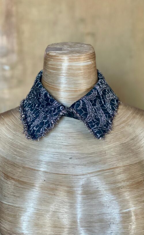SILVER CASHMERE PRINT COLLAR