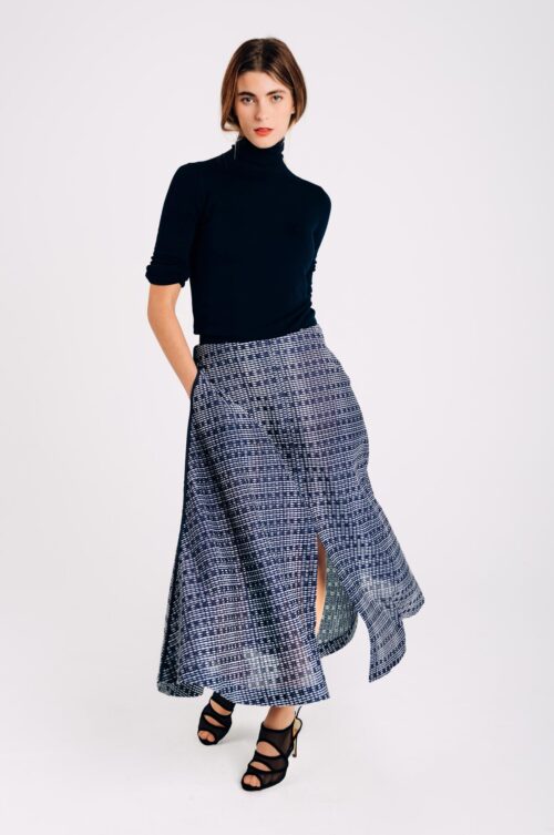 VOLUME SKIRT, WINTER SKY PRINT